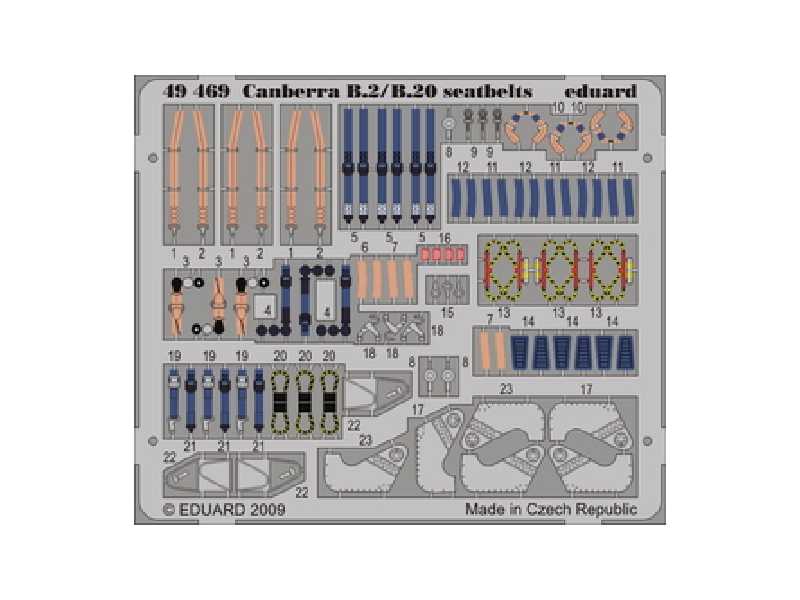  Canberra B2/ B20 seatbelts 1/48 - Airfix - blaszki - zdjęcie 1