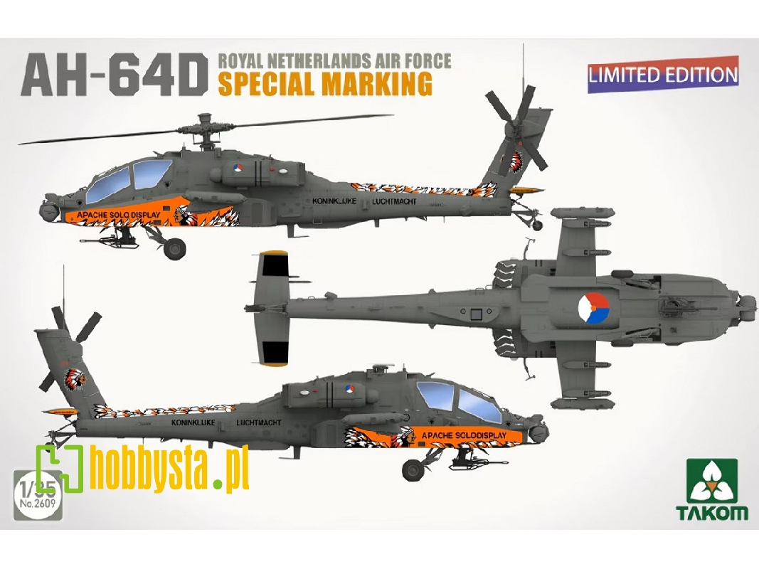 Boeing Ah-64 D - Royal Netherlands Air Force Special Marking (Limited Edition) - zdjęcie 1 Boeing Ah-64 D - Royal Netherlands Air Force Special Marking (Limited Edition) - zdjęcie 1