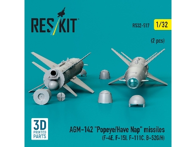 Agm-142 'popeye/Have Nap' Missiles (2pcs) (F-4e, F-15i, F-111c, B-52g/H) (3d Printed) - zdjęcie 2
