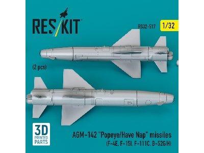 Agm-142 'popeye/Have Nap' Missiles (2pcs) (F-4e, F-15i, F-111c, B-52g/H) (3d Printed) - zdjęcie 3