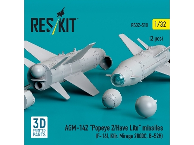 Agm-142 'popeye 2/Have Lite' Missiles (2pcs) (F-16i, Kfir, Mirage 2000c, B-52h) (3d Printed) - zdjęcie 2