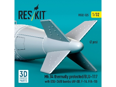 Mk.84 Thermally Protected/Blu-117 With Bsu-36/B Bombs (2pcs) (Av-8b, F-14, F/A-18) (3d Printed) - zdjęcie 3