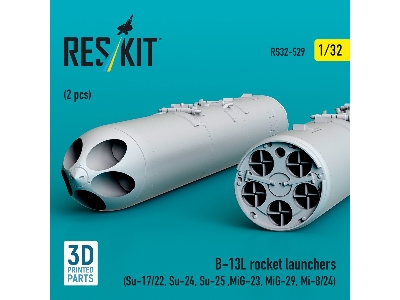 B-13l Rocket Launchers (2pcs) (Su-17/22, Su-24, Su-25 ,mig-23, Mig-29, Mi-8/24) (3d Printed) - zdjęcie 2
