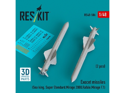 Exocet Missiles (2pcs) (Sea King, Super Etendard, Mirage 2000, Rafale, Mirage F.1) (3d Printed) - zdjęcie 2