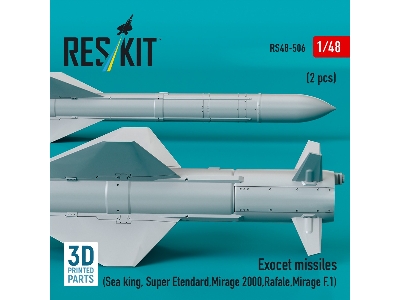 Exocet Missiles (2pcs) (Sea King, Super Etendard, Mirage 2000, Rafale, Mirage F.1) (3d Printed) - zdjęcie 3