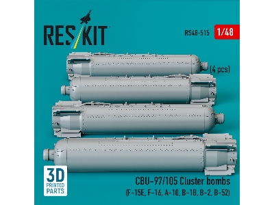 Cbu-97/105 Cluster Bombs (4pcs) (F-15e, F-16, A-10, B-1b, B-2, B-52) (3d Printed) - zdjęcie 1