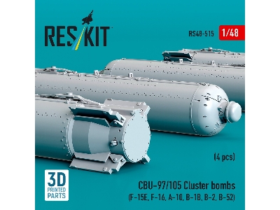 Cbu-97/105 Cluster Bombs (4pcs) (F-15e, F-16, A-10, B-1b, B-2, B-52) (3d Printed) - zdjęcie 3