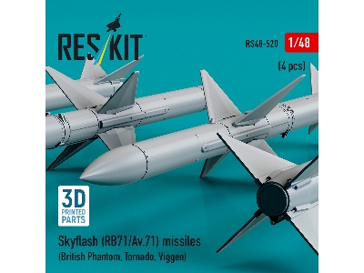 Skyflash (Rb71/Av.71) Missiles (4pcs) (British Phantom, Tornado, Viggen) (3d Printed) - zdjęcie 3
