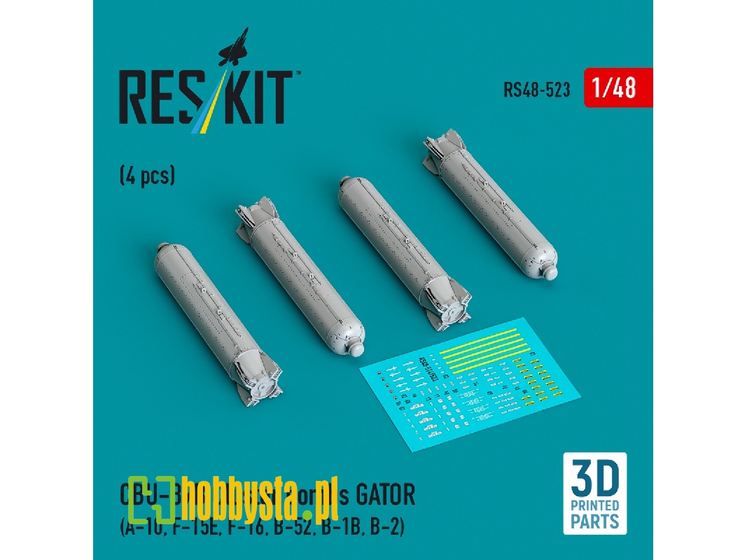 Cbu-89b Cluster Bombs Gator (4pcs) (A-10, F-15e, F-16, B-52, B-1b, B-2) (3d Printed) - zdjęcie 1 Cbu-89b Cluster Bombs Gator (4pcs) (A-10, F-15e, F-16, B-52, B-1b, B-2) (3d Printed) - zdjęcie 1