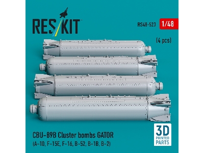 Cbu-89b Cluster Bombs Gator (4pcs) (A-10, F-15e, F-16, B-52, B-1b, B-2) (3d Printed) - zdjęcie 2