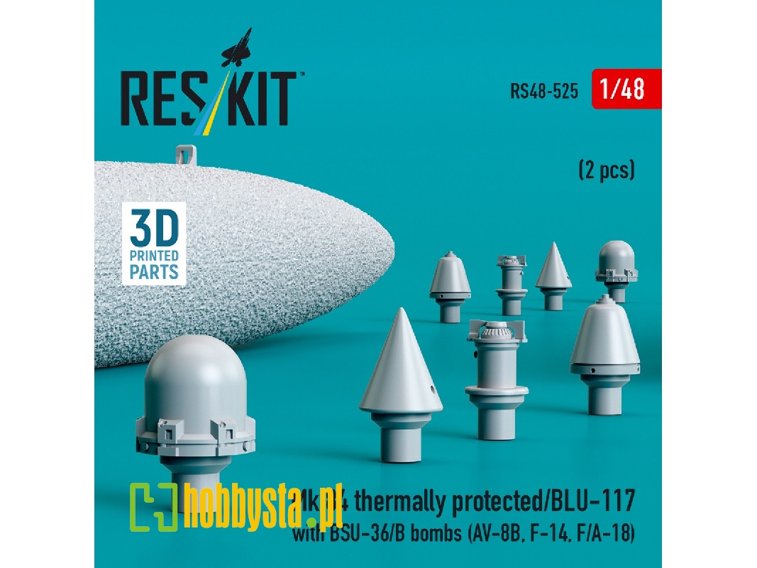 Mk.84 Thermally Protected/Blu-117 With Bsu-36/B Bombs (2pcs) (Av-8b, F-14, F/A-18) (3d Printed) - zdjęcie 1 Mk.84 Thermally Protected/Blu-117 With Bsu-36/B Bombs (2pcs) (Av-8b, F-14, F/A-18) (3d Printed) - zdjęcie 1