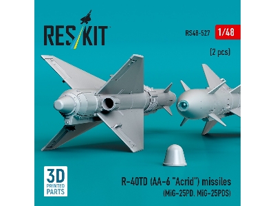 R-40td (Aa-6 'acrid') Missiles (2pcs) (Mig-25pd, Mig-25pds) (3d Printed) - zdjęcie 1