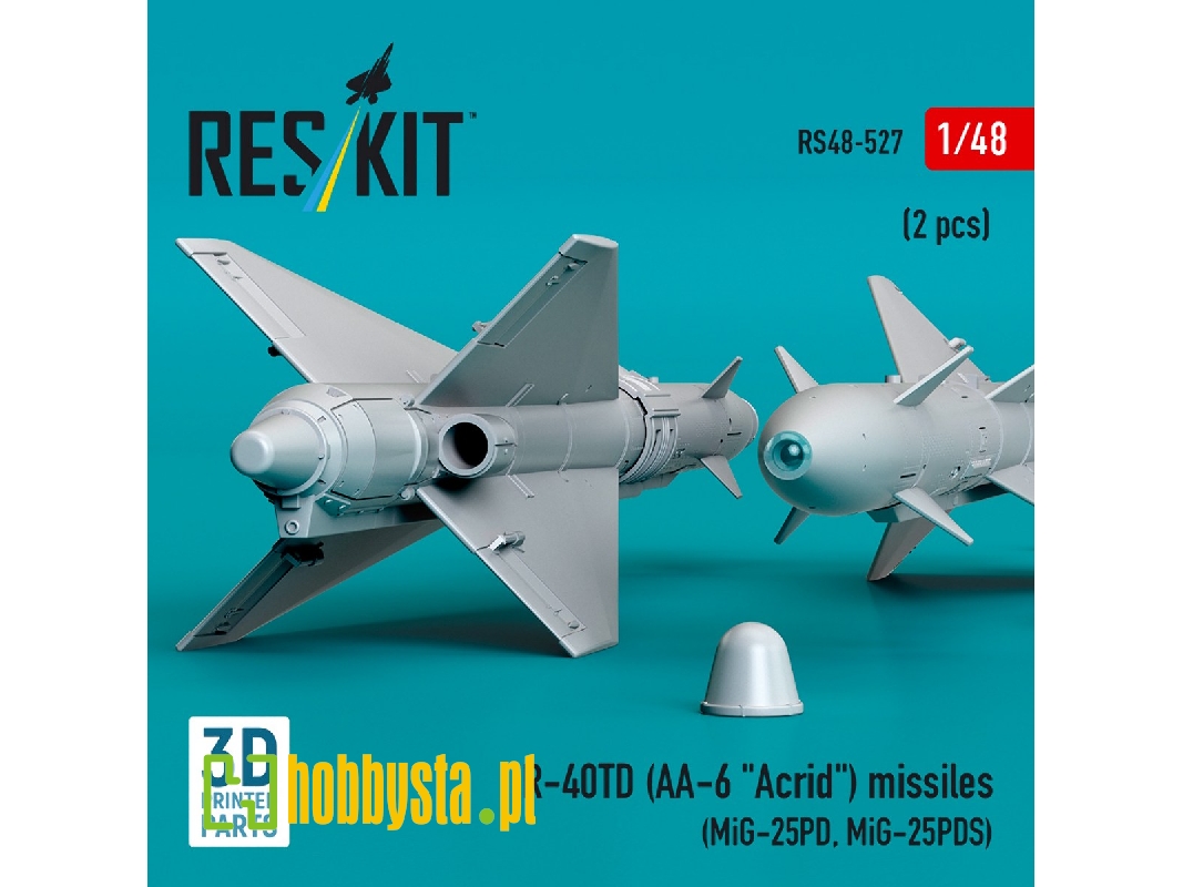 R-40td (Aa-6 'acrid') Missiles (2pcs) (Mig-25pd, Mig-25pds) (3d Printed) - zdjęcie 1 R-40td (Aa-6 'acrid') Missiles (2pcs) (Mig-25pd, Mig-25pds) (3d Printed) - zdjęcie 1