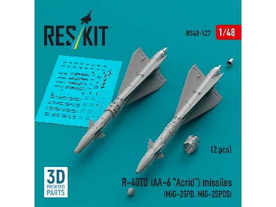 R-40td (Aa-6 'acrid') Missiles (2pcs) (Mig-25pd, Mig-25pds) (3d Printed) - zdjęcie 2
