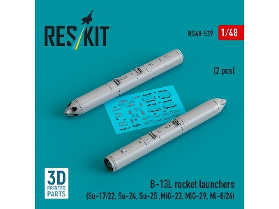 B-13l Rocket Launchers (2pcs) (Su-17/22, Su-24, Su-25 ,mig-23, Mig-29, Mi-8/24) (3d Printed) - zdjęcie 1