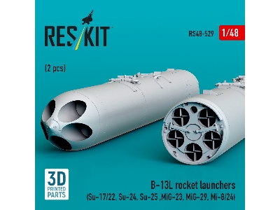 B-13l Rocket Launchers (2pcs) (Su-17/22, Su-24, Su-25 ,mig-23, Mig-29, Mi-8/24) (3d Printed) - zdjęcie 2
