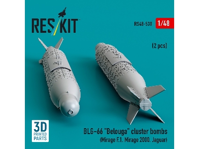 Blg-66 'belouga' Cluster Bombs (2pcs) (Mirage F.1, Mirage 2000, Jaguar) (3d Printed) - zdjęcie 2