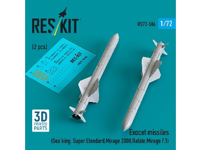 Exocet Missiles (2pcs) (Sea King, Super Etendard, Mirage 2000, Rafale, Mirage F.1) (3d Printed) - zdjęcie 2