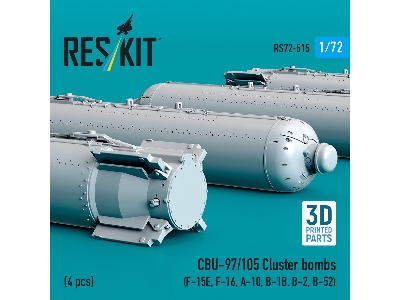 Cbu-97/105 Cluster Bombs (4pcs) (F-15e, F-16, A-10, B-1b, B-2, B-52) (3d Printed) - zdjęcie 3