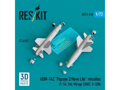 Agm-142 'popeye 2/Have Lite' Missiles (2pcs) (F-16i, Kfir, Mirage 2000c, B-52h) (3d Printed) - zdjęcie 1