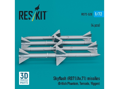 Skyflash (Rb71/Av.71) Missiles (4pcs) (British Phantom, Tornado, Viggen) (3d Printed) - zdjęcie 2