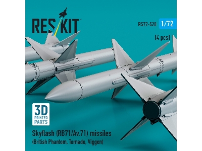 Skyflash (Rb71/Av.71) Missiles (4pcs) (British Phantom, Tornado, Viggen) (3d Printed) - zdjęcie 3