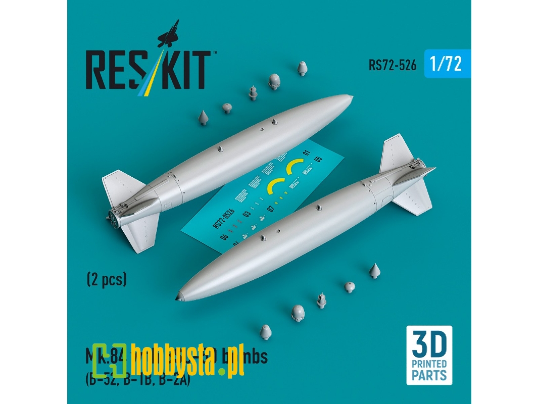 Mk.84 With Bsu-50 Bombs (2pcs) (B-52, B-1b, B-2a) (3d Printed) - zdjęcie 1 Mk.84 With Bsu-50 Bombs (2pcs) (B-52, B-1b, B-2a) (3d Printed) - zdjęcie 1