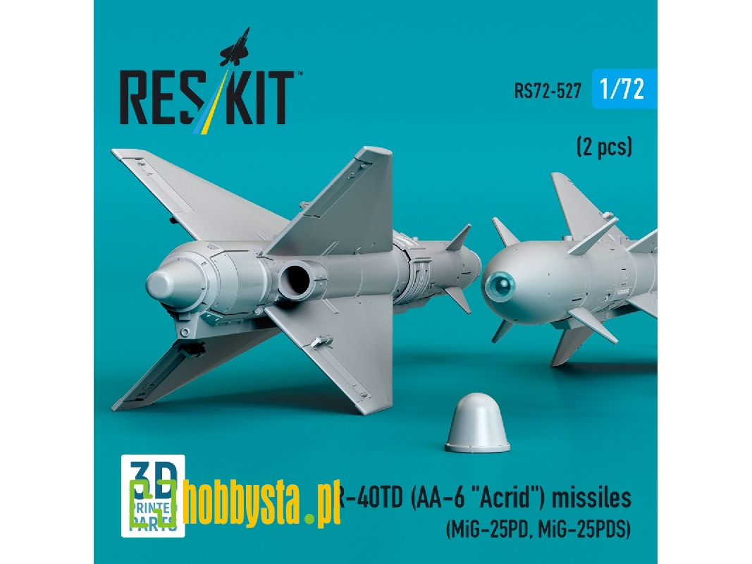 R-40td (Aa-6 'acrid') Missiles (2pcs) (Mig-25pd, Mig-25pds) (3d Printed) - zdjęcie 1 R-40td (Aa-6 'acrid') Missiles (2pcs) (Mig-25pd, Mig-25pds) (3d Printed) - zdjęcie 1