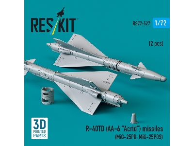 R-40td (Aa-6 'acrid') Missiles (2pcs) (Mig-25pd, Mig-25pds) (3d Printed) - zdjęcie 3