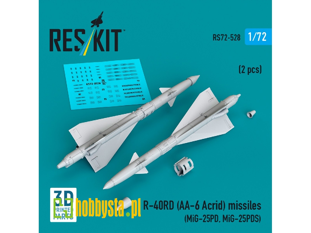 R-40rd (Aa-6 'acrid') Missiles (2pcs) (Mig-25pd, Mig-25pds) (3d Printed) - zdjęcie 1 R-40rd (Aa-6 'acrid') Missiles (2pcs) (Mig-25pd, Mig-25pds) (3d Printed) - zdjęcie 1