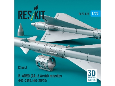 R-40rd (Aa-6 'acrid') Missiles (2pcs) (Mig-25pd, Mig-25pds) (3d Printed) - zdjęcie 3