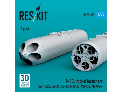 B-13l Rocket Launchers (2pcs) (Su-17/22, Su-24, Su-25 ,mig-23, Mig-29, Mi-8/24) (3d Printed) - zdjęcie 2