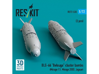 Blg-66 'belouga' Cluster Bombs (2pcs) (Mirage F.1, Mirage 2000, Jaguar) (3d Printed) - zdjęcie 2
