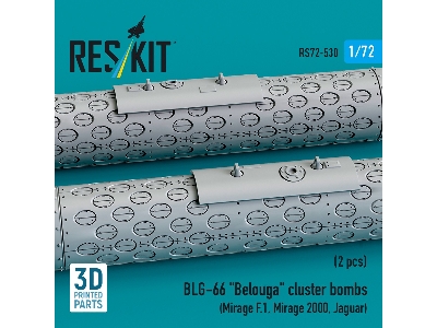 Blg-66 'belouga' Cluster Bombs (2pcs) (Mirage F.1, Mirage 2000, Jaguar) (3d Printed) - zdjęcie 3