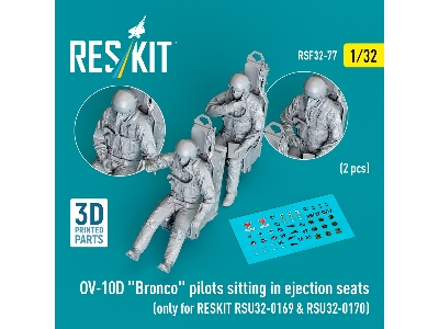 Ov-10d 'bronco' Pilots Sitting In Ejection Seats (2pcs) (Only For Reskit Rsu32-0169 & Rsu32-0170) (3d Printed) - zdjęcie 1