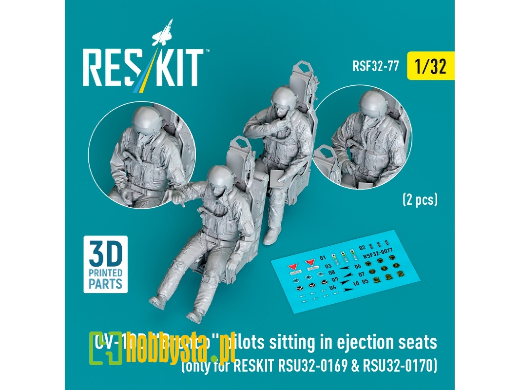 Ov-10d 'bronco' Pilots Sitting In Ejection Seats (2pcs) (Only For Reskit Rsu32-0169 & Rsu32-0170) (3d Printed) - zdjęcie 1 Ov-10d 'bronco' Pilots Sitting In Ejection Seats (2pcs) (Only For Reskit Rsu32-0169 & Rsu32-0170) (3d Printed) - zdjęcie 1