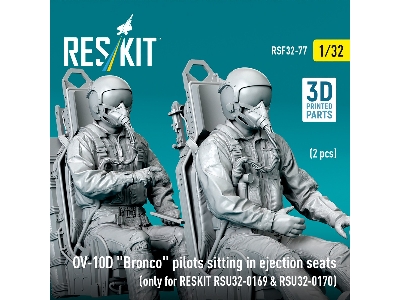 Ov-10d 'bronco' Pilots Sitting In Ejection Seats (2pcs) (Only For Reskit Rsu32-0169 & Rsu32-0170) (3d Printed) - zdjęcie 2
