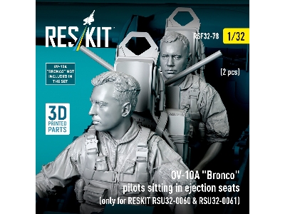 Ov-10a 'bronco' Pilots Sitting In Ejection Seats (2pcs) (Only For Reskit Rsu32-0060 & Rsu32-0061) (3d Printed) - zdjęcie 4