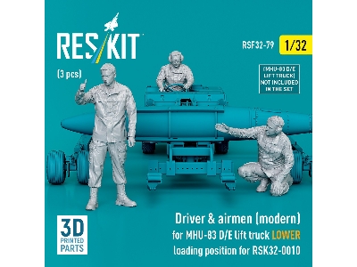 Driver & Airmen (Modern) (3pcs) (Mhu-83 D/E Lift Truck Lower Loading Position For Rsk32-0010) (3d Printed) - zdjęcie 1