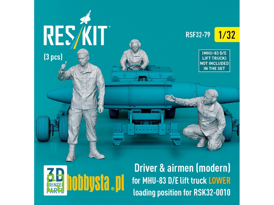 Driver & Airmen (Modern) (3pcs) (Mhu-83 D/E Lift Truck Lower Loading Position For Rsk32-0010) (3d Printed) - zdjęcie 1 Driver & Airmen (Modern) (3pcs) (Mhu-83 D/E Lift Truck Lower Loading Position For Rsk32-0010) (3d Printed) - zdjęcie 1