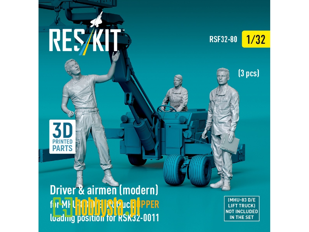 Driver & Airmen (Modern) (3pcs) (Mhu-83 D/E Lift Truck Upper Loading Position For Rsk32-0011) (3d Printed) - zdjęcie 1 Driver & Airmen (Modern) (3pcs) (Mhu-83 D/E Lift Truck Upper Loading Position For Rsk32-0011) (3d Printed) - zdjęcie 1