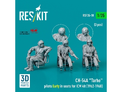 Ch-54a 'tarhe' Pilots Early In Seats For Icm Kit (1962-1968) (3pcs) (3d Printed) - zdjęcie 1