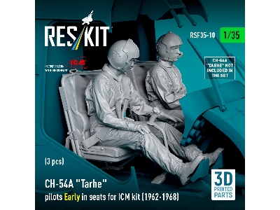 Ch-54a 'tarhe' Pilots Early In Seats For Icm Kit (1962-1968) (3pcs) (3d Printed) - zdjęcie 3