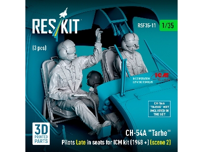 Ch-54a 'tarhe' Pilots Late In Seats For Icm Kit (1968+) (Scene 2) (3pcs) (3d Printed) - zdjęcie 1