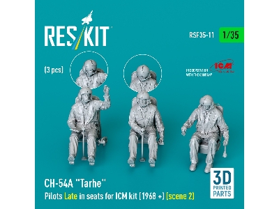 Ch-54a 'tarhe' Pilots Late In Seats For Icm Kit (1968+) (Scene 2) (3pcs) (3d Printed) - zdjęcie 2
