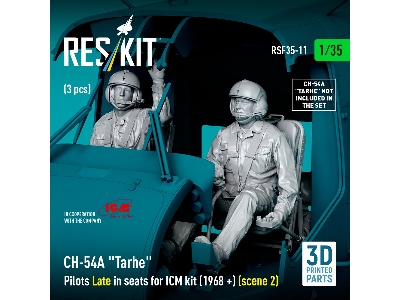 Ch-54a 'tarhe' Pilots Late In Seats For Icm Kit (1968+) (Scene 2) (3pcs) (3d Printed) - zdjęcie 3