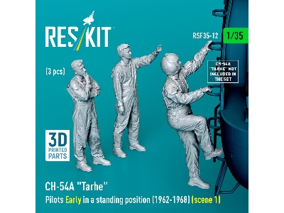 Ch-54a 'tarhe' Pilots Early In A Standing Position (1962-1968) (Scene 1) (3pcs) (3d Printed) - zdjęcie 1