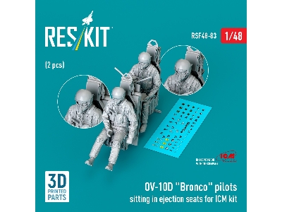 Ov-10d 'bronco' Pilots Sitting In Ejection Seats For Icm Kit (2pcs) (3d Printed) - zdjęcie 1