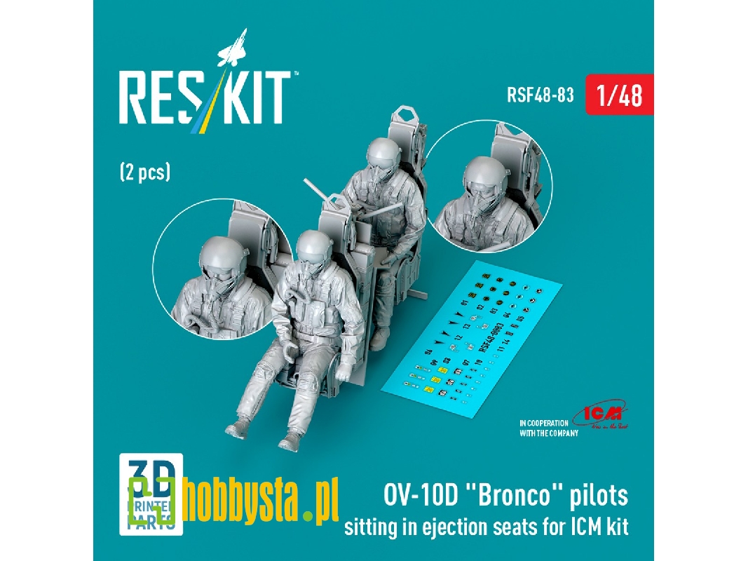 Ov-10d 'bronco' Pilots Sitting In Ejection Seats For Icm Kit (2pcs) (3d Printed) - zdjęcie 1 Ov-10d 'bronco' Pilots Sitting In Ejection Seats For Icm Kit (2pcs) (3d Printed) - zdjęcie 1