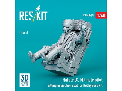 Rafale (C, M) Male Pilot Sitting In Ejection Seat For Hobbyboss Kit (1pc) (3d Printed) - zdjęcie 2